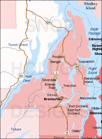 Kitsap county Washington map